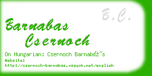 barnabas csernoch business card